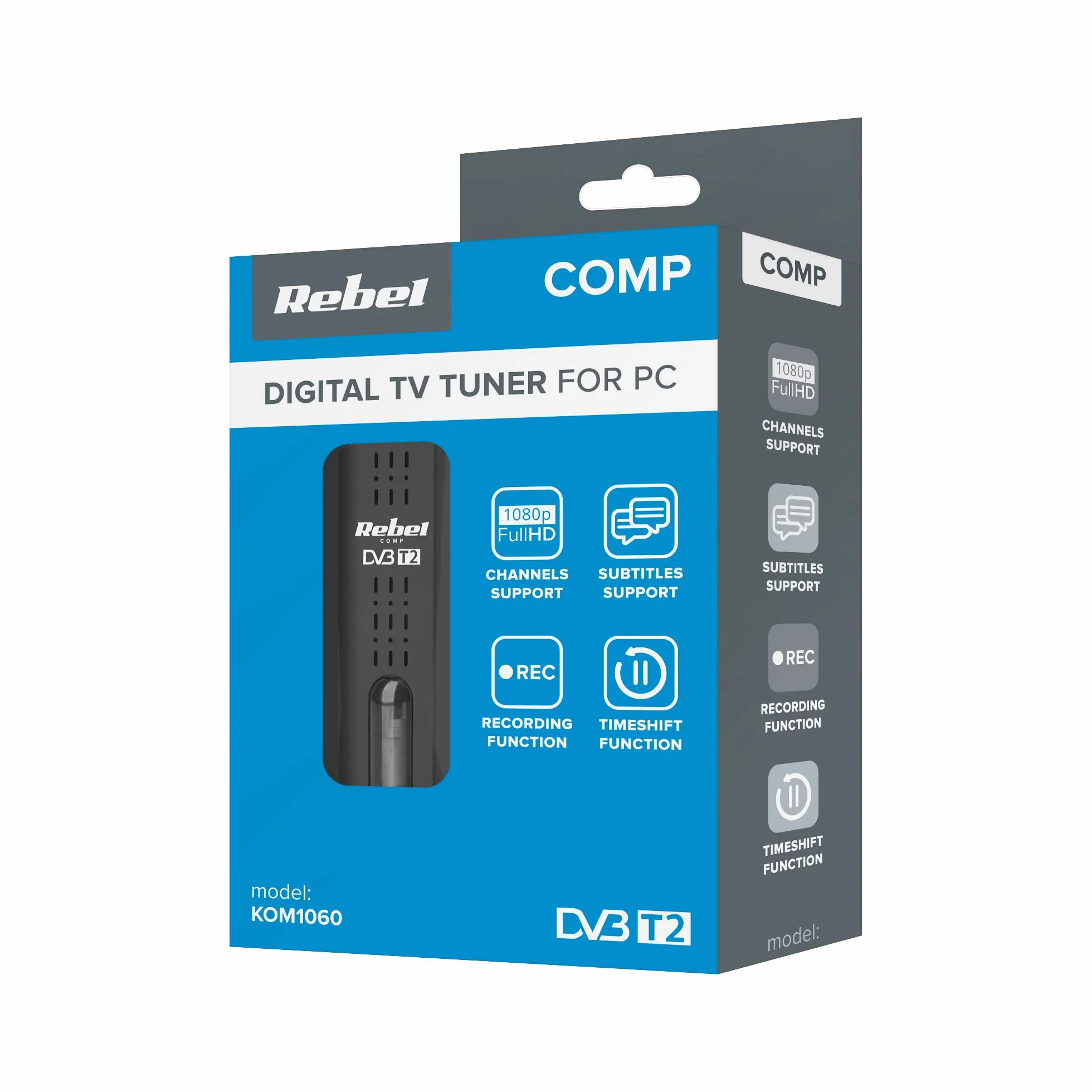 Rebel Comp Tuner DVB-T2 DVB-C DVB-T H.265 HEVC USB