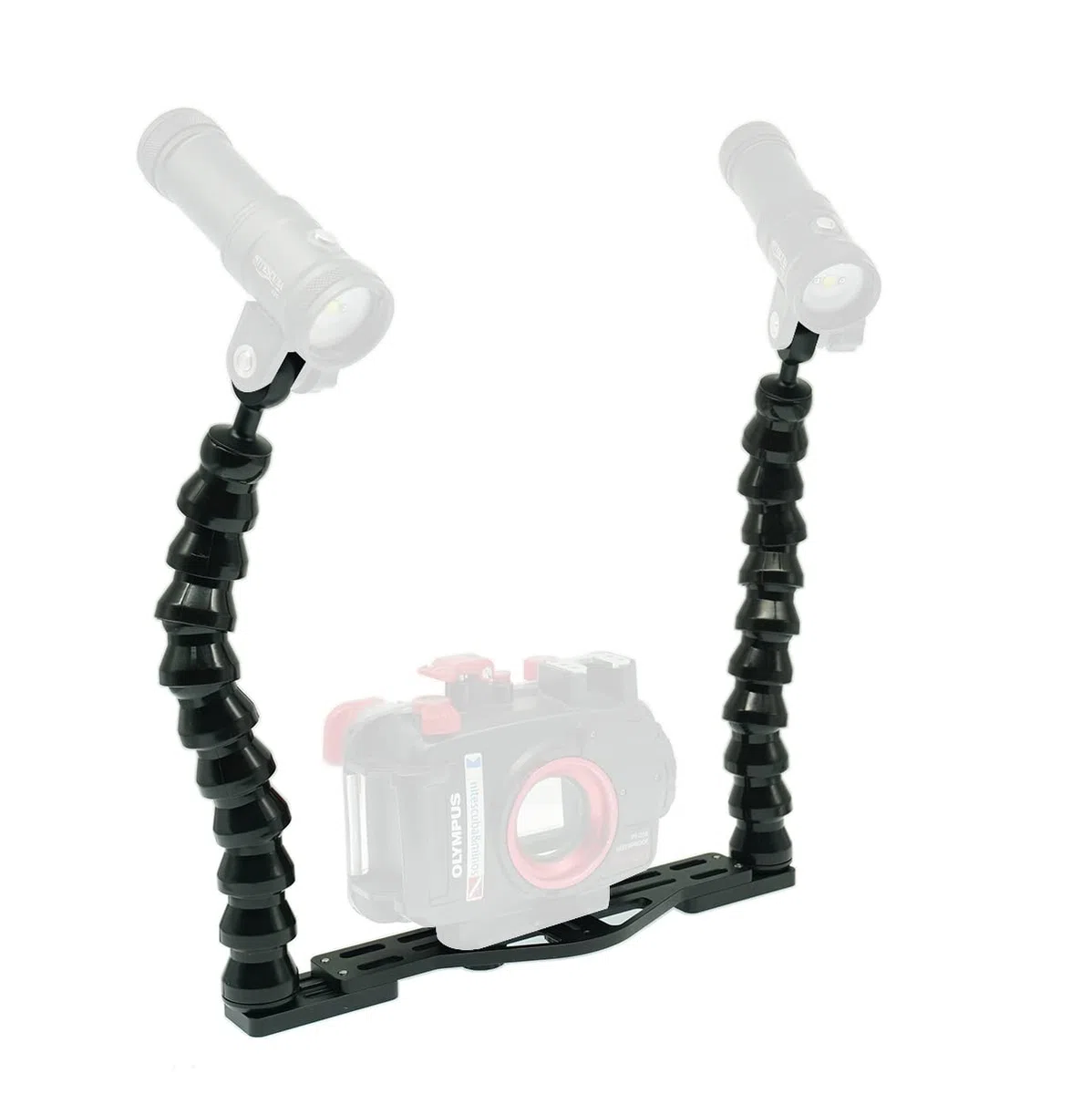 nitescuba Dualen Flexarmen Unterwasser-Kameraschiene Tray – Fotostabilisator für GoPro, RX100, PT-059