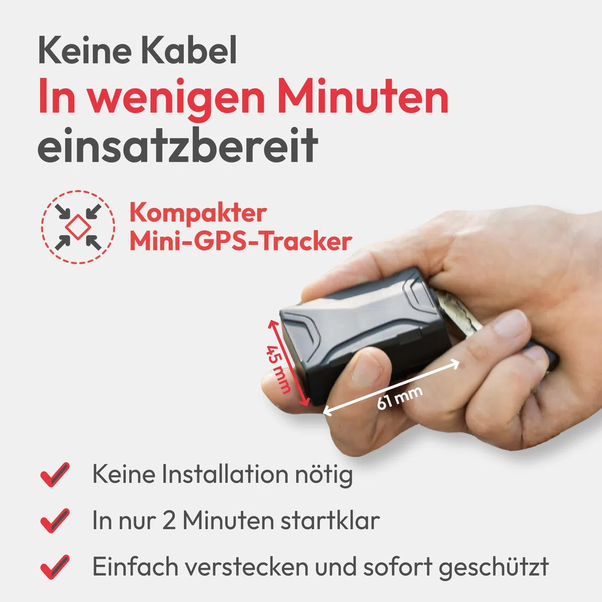 Trackting ONE – Anti-Diebstahl GPS Gerät für Auto & Motorrad | GPS Tracker für Autos, Motorräder, Fahrzeuge | integrierte SIM (4G/2G) – ABO erforderlich | Keine Verkabelung, Lange Batterielaufzeit