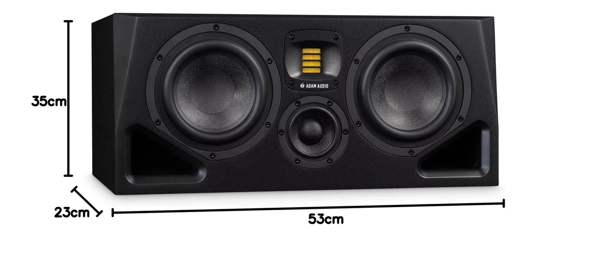 ADAM Audio A77H 17,8 cm (7 Zoll) betriebener Studio-Monitor | Studioüberwachung und Audioproduktion mit 340W Leistung, 3-Wege-Design und 7-Zoll-Tieftönern