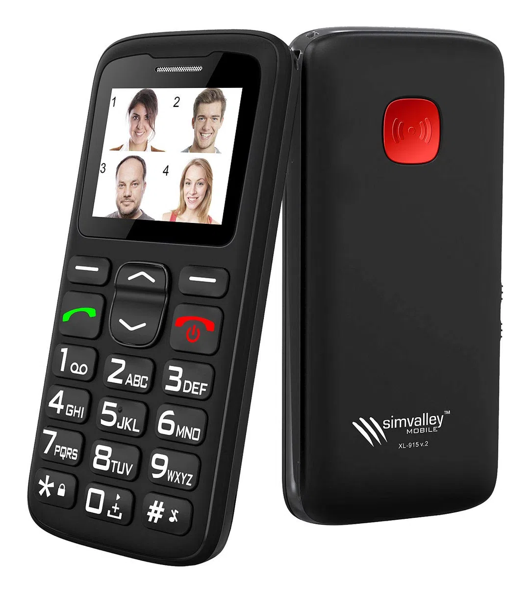 simvalley MOBILE Notfallhandy: Komfort-Handy XL-915 V2 mit Garantruf Premium (Notruf Handys, Senioren Notruf, SOS)
