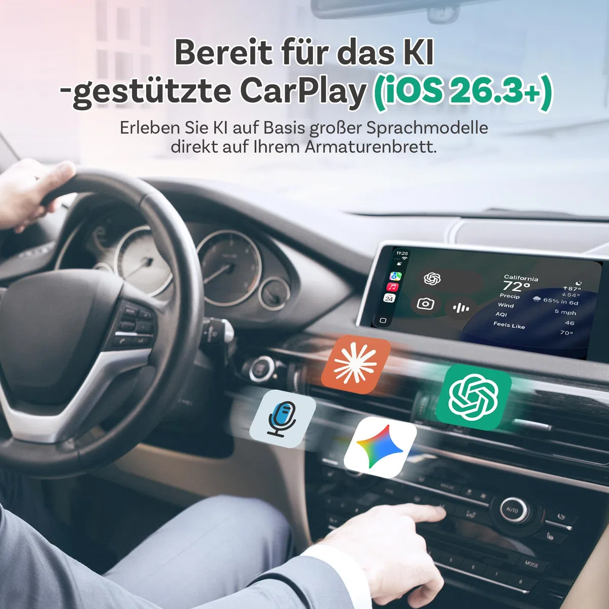(Neues Modell 2026 ) OTTOCAST Kabelloser CarPlay & Android Auto Adapter 2-in-1, Ottocast Mini Slim für iOS 10+ & Android 11+ Smartphones, Mehrbenutzer-Unterstützung, Plug & Play, Schnelle Verbindung