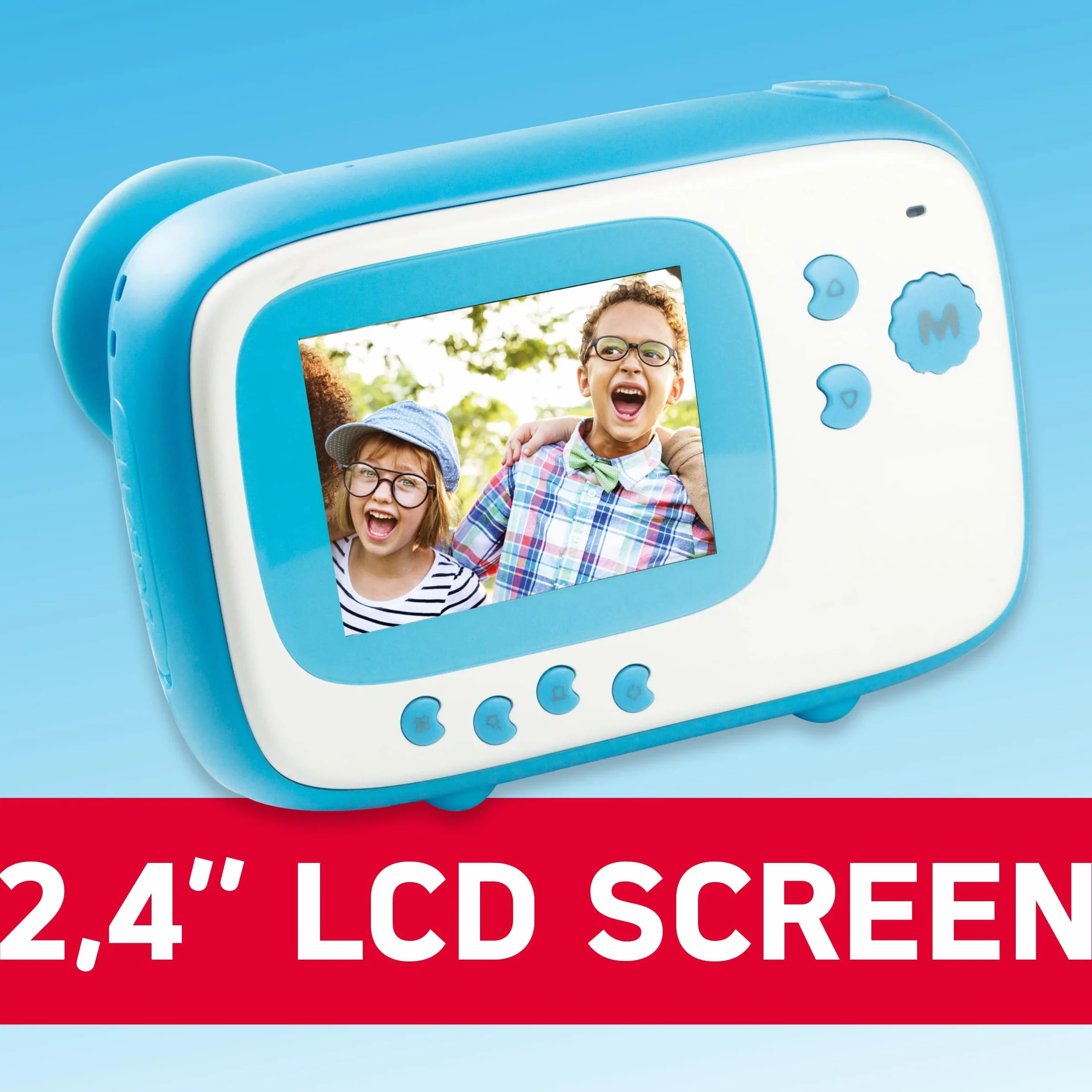AGFA Photo Realikids Instant Cam – Sofortbildkamera für Kinder, Foto/Video, 2,4-Zoll-LCD-Display, Micro-SD-Port, Lithium-Akku, Selfie-Spiegel und Fotofilter – Blau