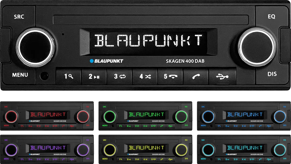 Blaupunkt Skagen 400 DAB, 1-DIN Radio, Kurze Einbautiefe, DAB, Bluetooth, schwarz