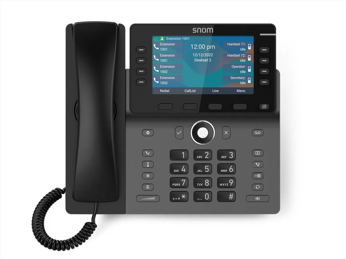 Snom M58 DECT-Mobilteil, 5" Farbdisplay, SIP, Schwarz, 00004631 | HD-Audio Schnurlostelefon für M500-System, 5-Zoll-Touchscreen, SRTP/TLS-Verschlüsselung, Home Office & KMU, 3 Jahre Garantie