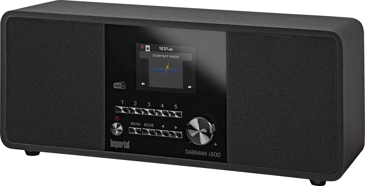 Imperial DABMAN i200 DAB Radio, Internetradio WLAN, DAB Plus Radio, DAB Bluetooth, Küchenradio, WLAN Radio (Stereo Sound, Internetradio/DAB+ / DAB/UKW, LAN, Aux-In, Line-Out, Spotify) schwarz