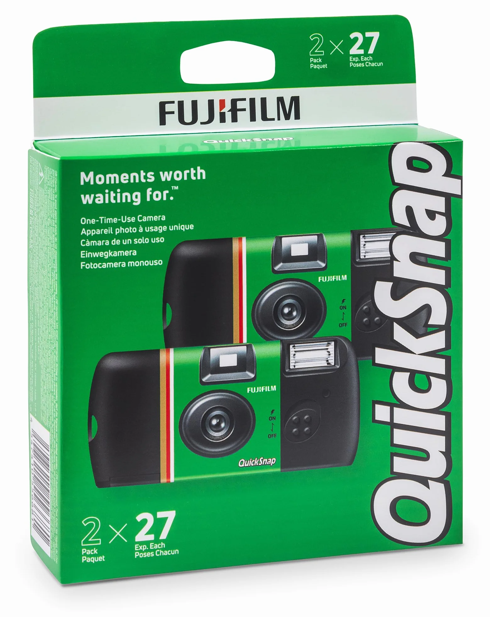 FUJIFILM QuickSnap Einwegkamera mit Blitz ISO 400 35mm 27 Aufnahmen 2er Pack