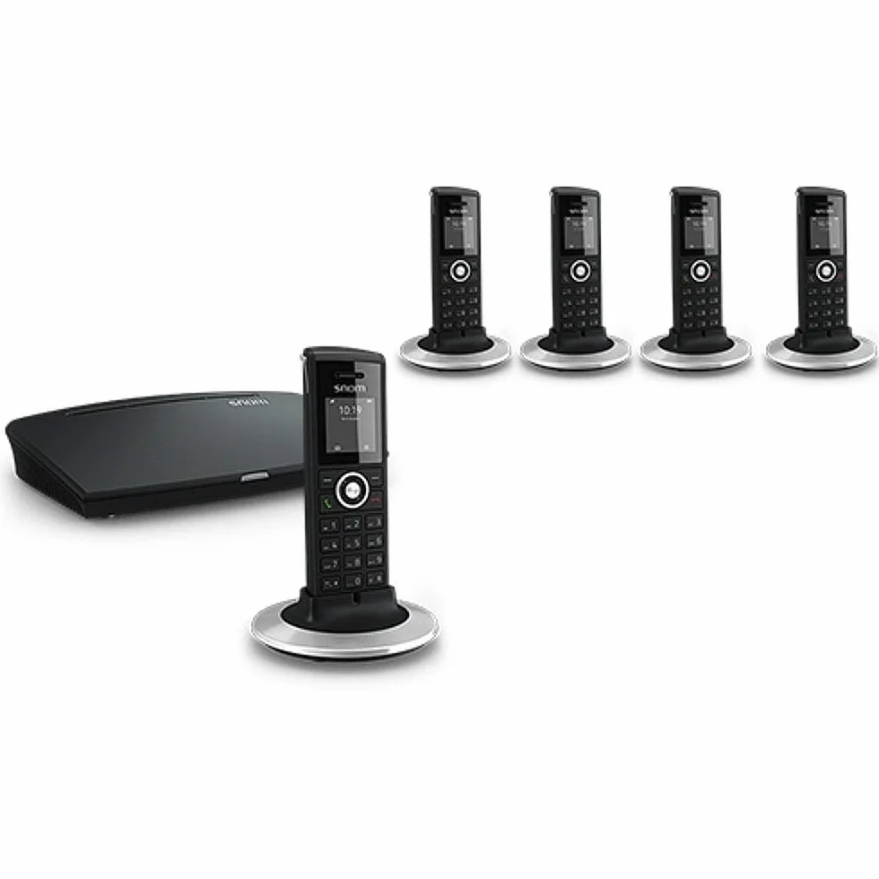 Snom M325 Singlecell IP-DECT-Paket, Schnurlos Set, DECT IP telefon + Basisstation (M300-Basisstation und M25-Mobilteilpaket, bis zu 20 Mobilteile, bis zu 5 parallele Anrufe), Schwarz, 00003955