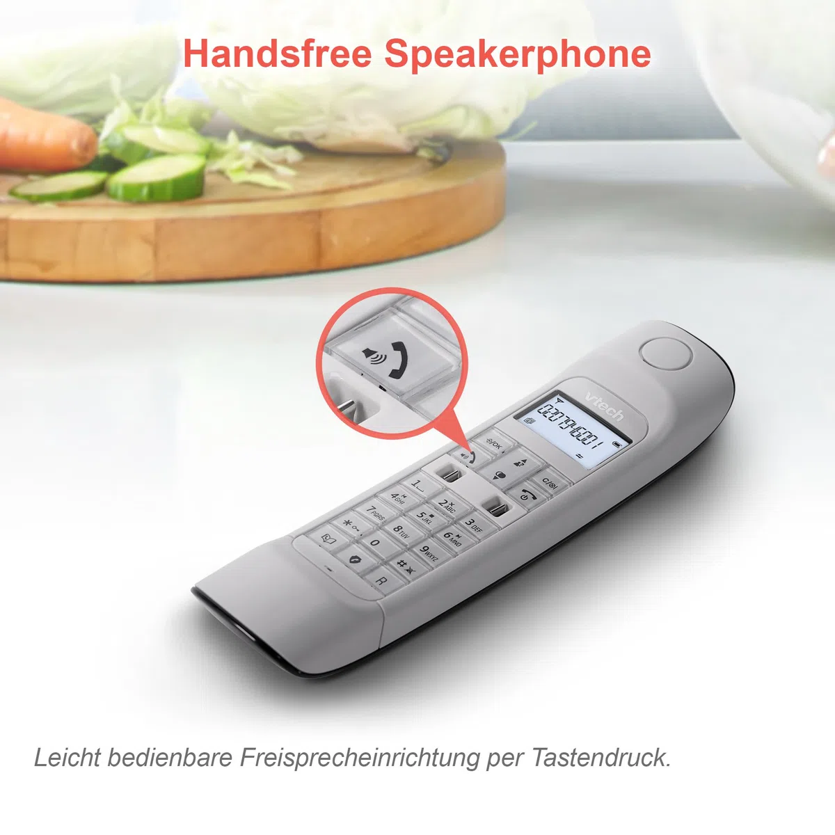 VTech LS1350 Retro-Design Telefon Schnurlos DECT Schnurlostelefon mit digitalem Anrufbeantworter, Anrufsperre, Freisprecheinrichtung und Wahlwiederholung, hintergrundbeleuchtetem Display und Tastatur