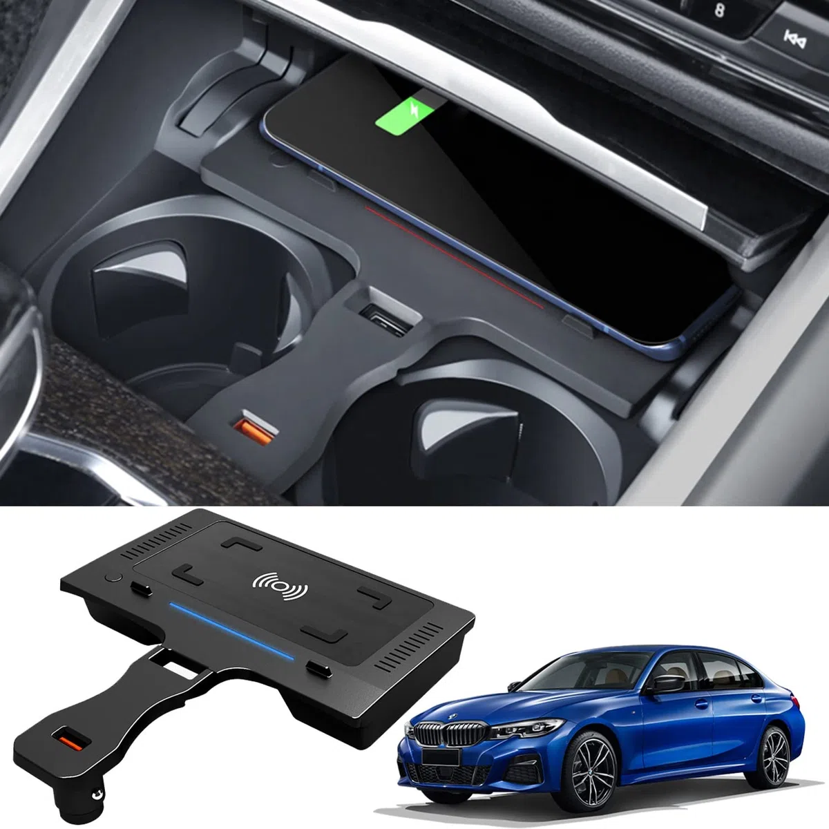 Kabelloses Ladegerät für BMW 3 Series G20 2019-2024 4 Series G22 2020-2024