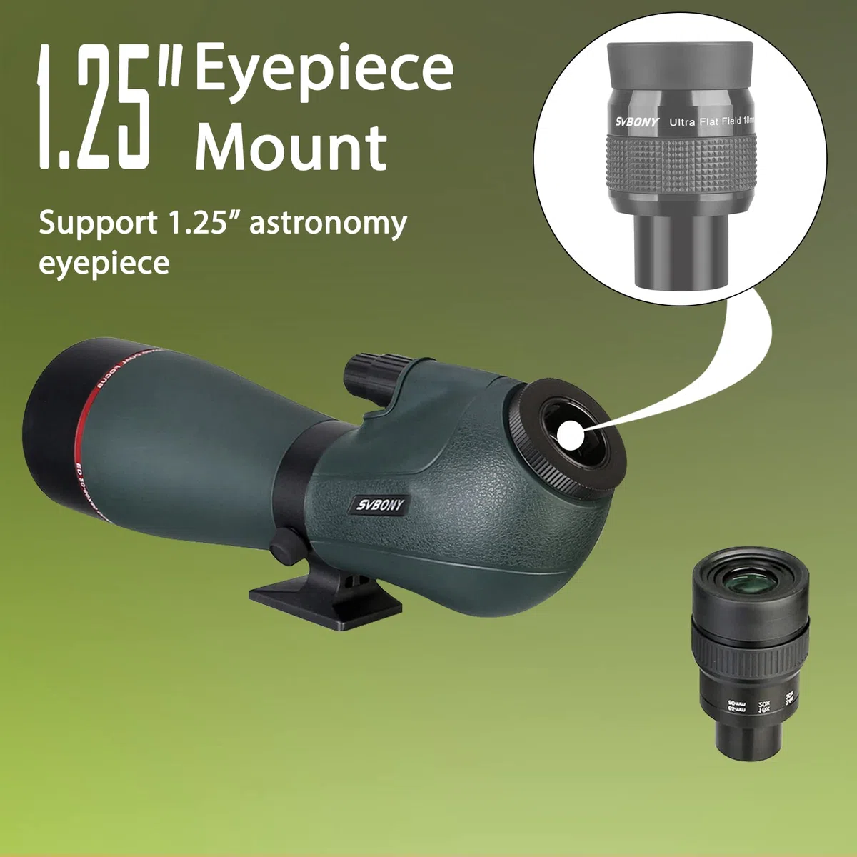 Svbony SV406P 80ED Spektiv mit 2MP WiFi Kamera, Dual Fokus, Austauschbares 1,25 Zoll Astronomie Okular, ED Glas BaK4 Prisma FMC Optik wasserdichte Spektive für Vogelbeobachtung