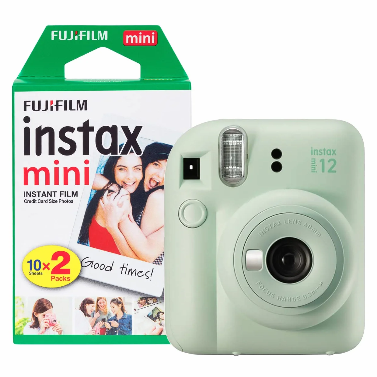 Fujifilm instax Mini 12 Sofortbildkamera mit 20 Aufnahmen, Mintgrün