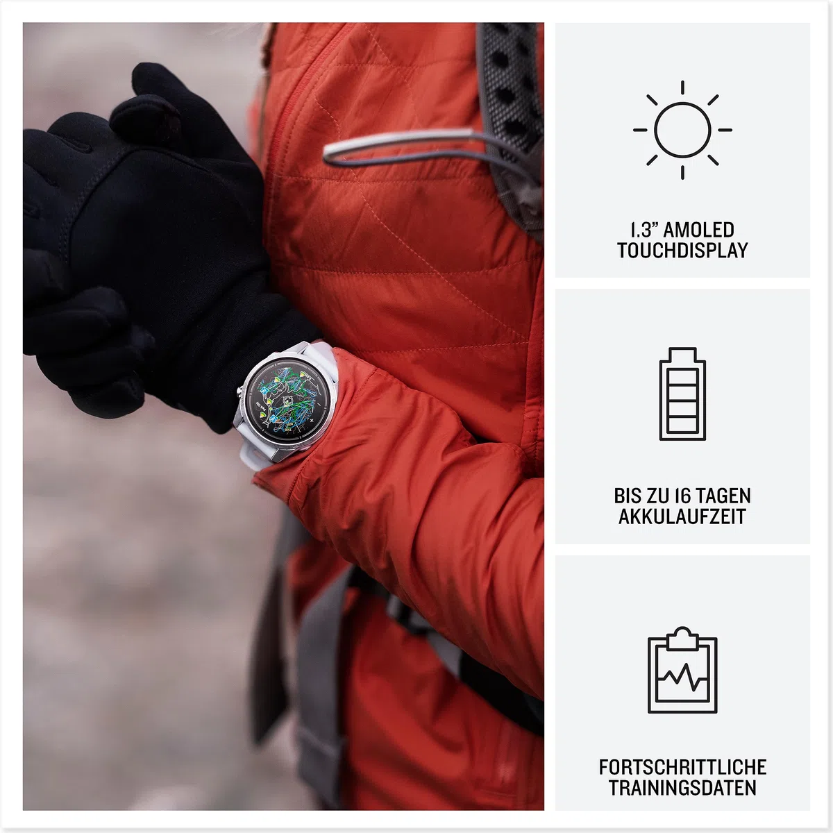 Garmin Epix Pro, 47 mm, GPS-Multisport-Smartwatch, Schwarz/Schiefergrau | AMOLED Display, bis zu 16 Tage Akkulaufzeit, LED-Taschenlampe, 80+ Sport-Apps, internationale Topokarten, Silikonarmband