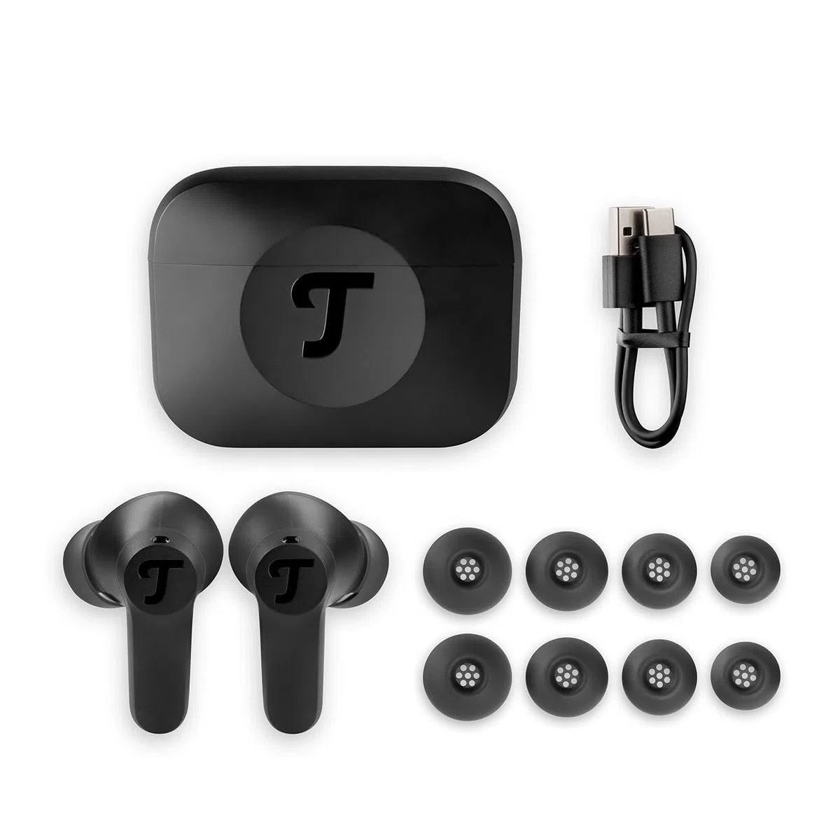 Teufel AIRY TWS 2 - Kabellos In-Ear Bluetooth Kopfhörer True-Wireless mit Active Noise Cancelling, IPX4 Wasserfest, 6 eingebauten Mikrofonen, Lange Akkulaufzeit (42 h), Touch Control - Night Black
