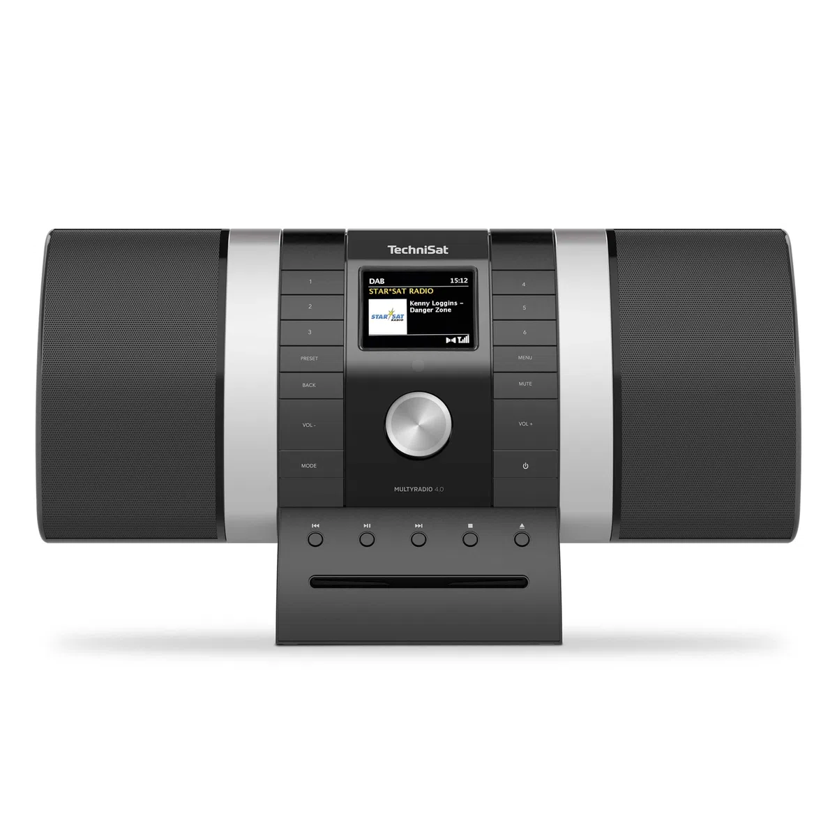 TechniSat MULTYRADIO 4.0 SE - Internetradio (WLAN Radio, DAB+, UKW, Spotify, Bluetooth, CD-Player, USB, Farbdisplay, 2 x 10 Watt Stereo Lautsprecher) Schwarz/Silber