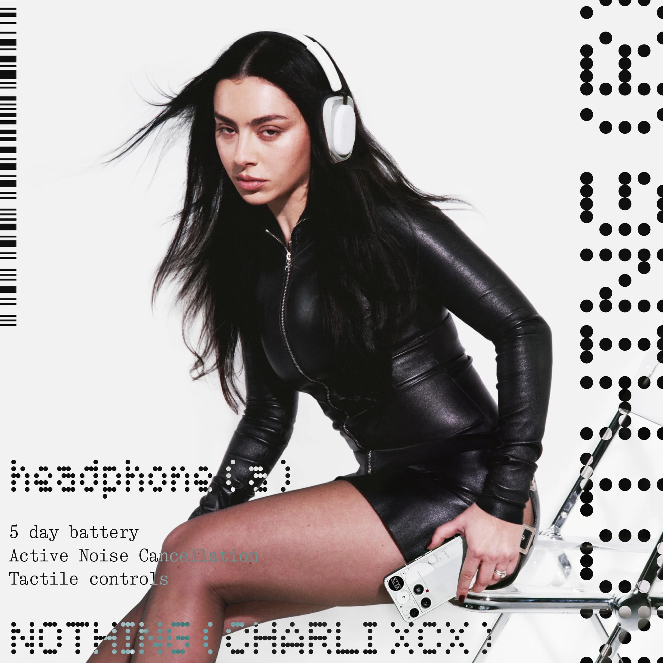 Nothing Headphone (a) Kabellose Over-Ear Kopfhörer mit ANC, bis zu 135h Akkulaufzeit, Hi-Res, LDAC, Anpassbare taktile Steuerung – Rosa