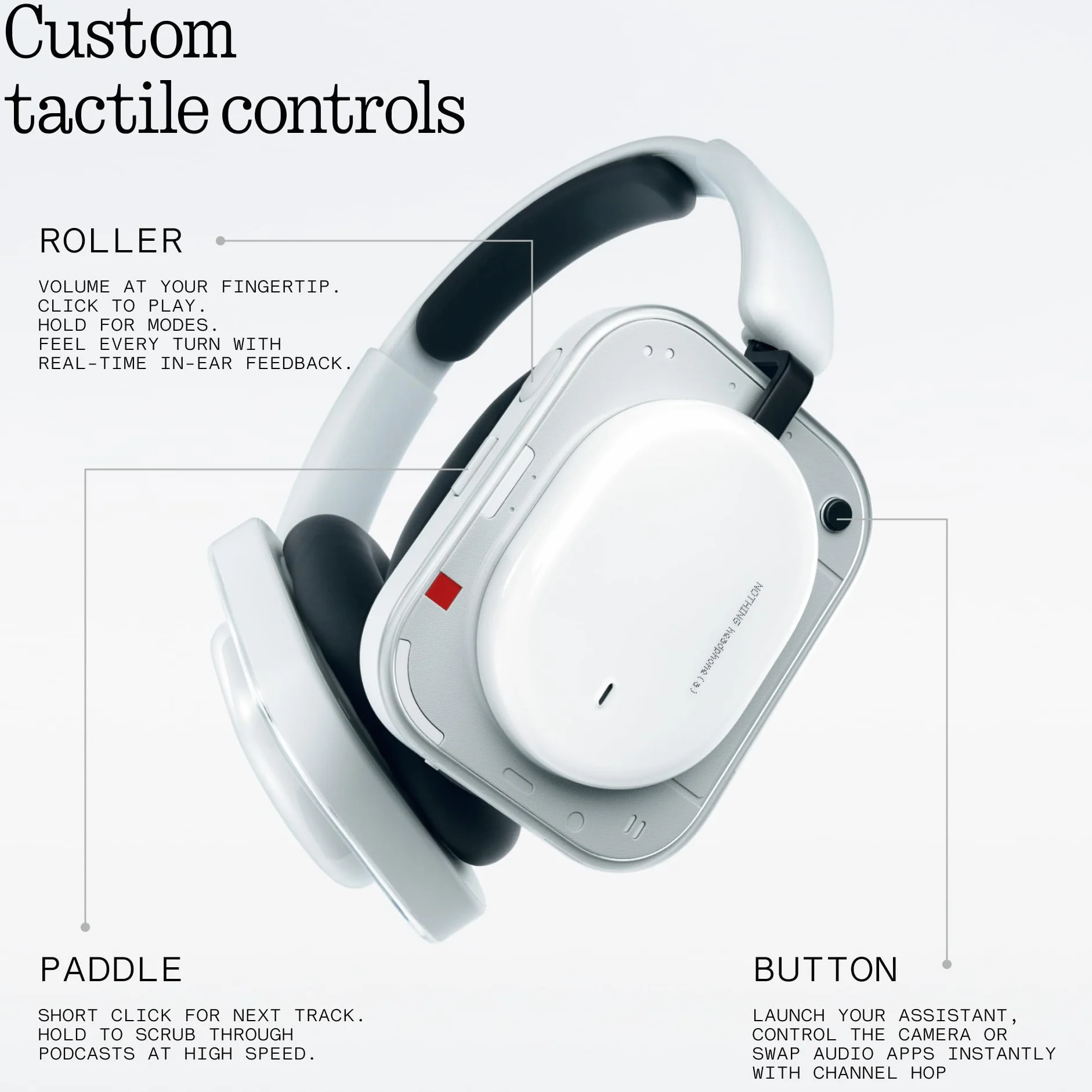 Nothing Headphone (a) Kabellose Over-Ear Kopfhörer mit ANC, bis zu 135h Akkulaufzeit, Hi-Res, LDAC, Anpassbare taktile Steuerung – Rosa