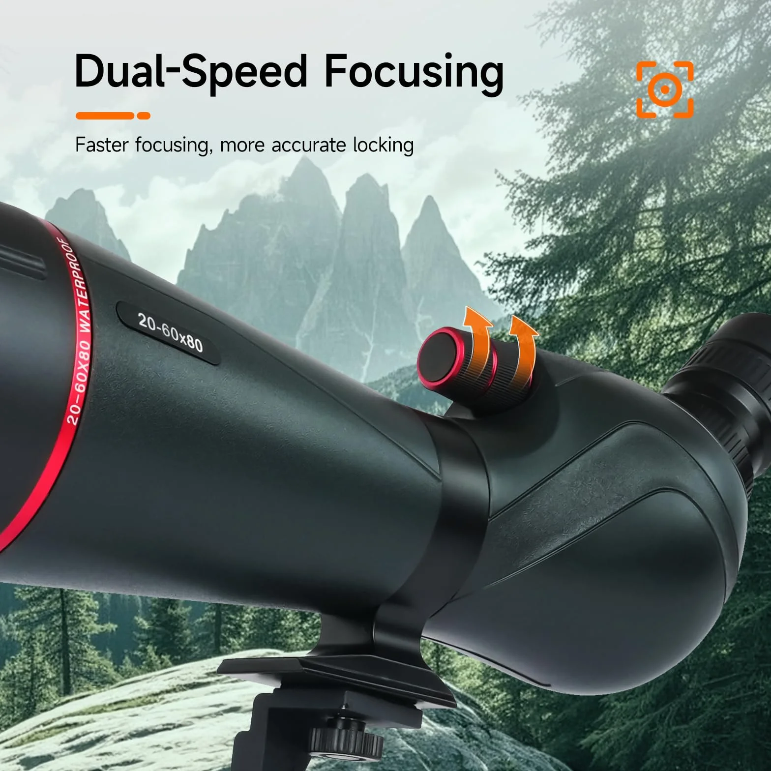 Svbony SV406 20–60x80 mm Spektiv, HD FMC BAK4 Porro Prism für Sportschützen mit Dual Focus, 1.25'' Abnehmbares Okular, IPX7 Wasserdicht mit Stativ Tragetasche für Vogelbeobachtung Wildtiere Scenery