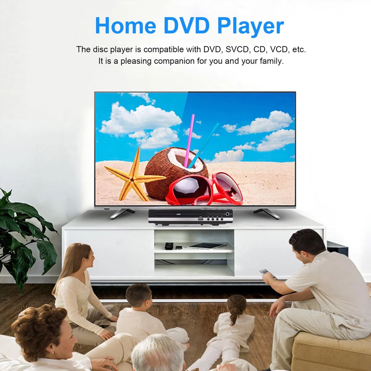 Matybobe HD-229 Heim-DVD-Player, DVD-CD-Disc-Player, digitale Multi-U-Disk-Wiedergabe, HD-AV-Ausgang mit Fernbedienung