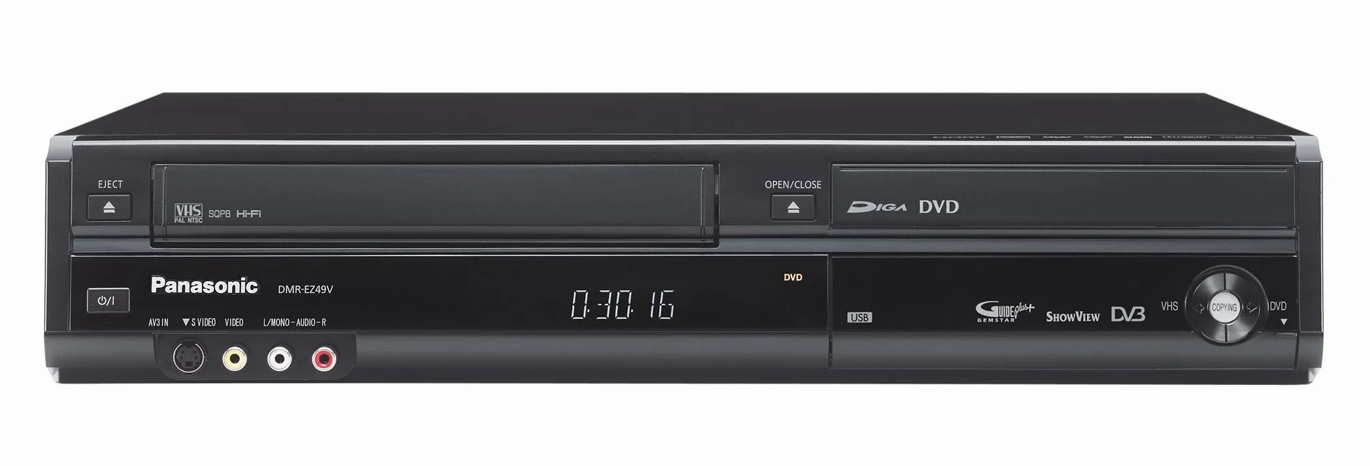Panasonic DMR-EZ49VEGK DVD-/VHS-Rekorder (DVB-T, HDMI, Upscaler 1080p, DivX-zertifiziert) schwarz