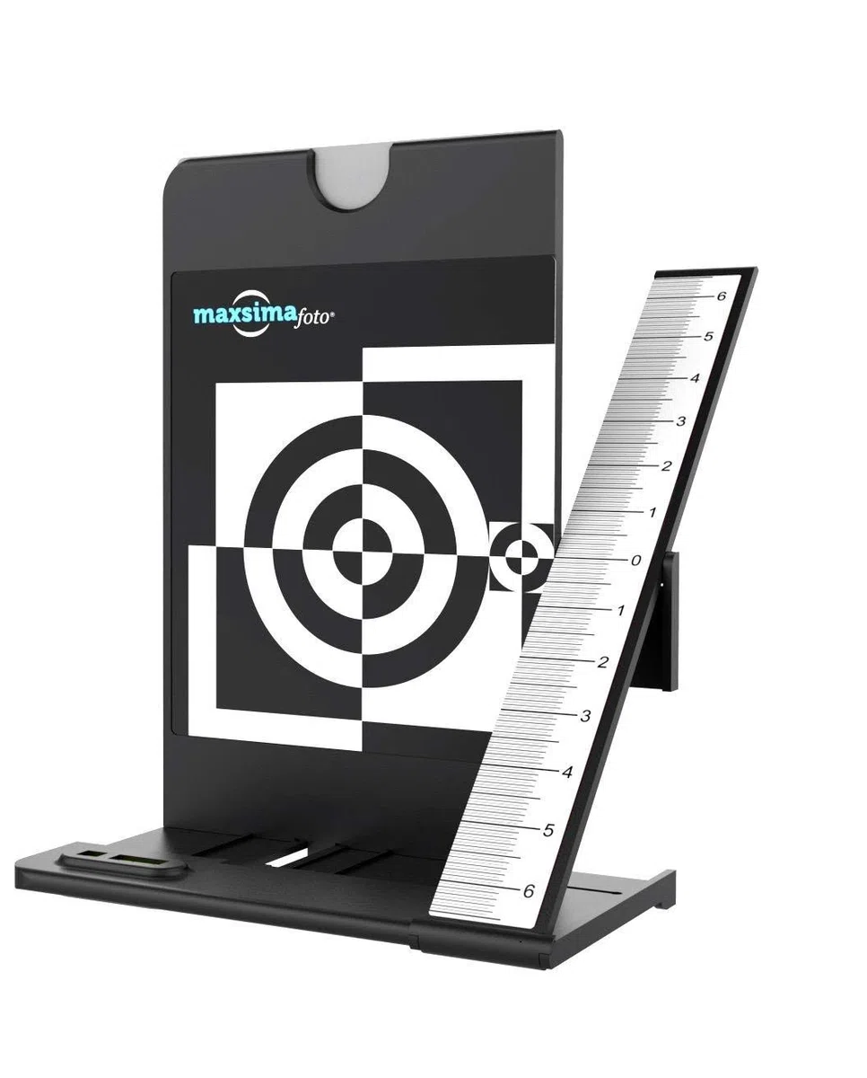 Lens Focus Calibration Tool Alignment Ruler with White Balance Card