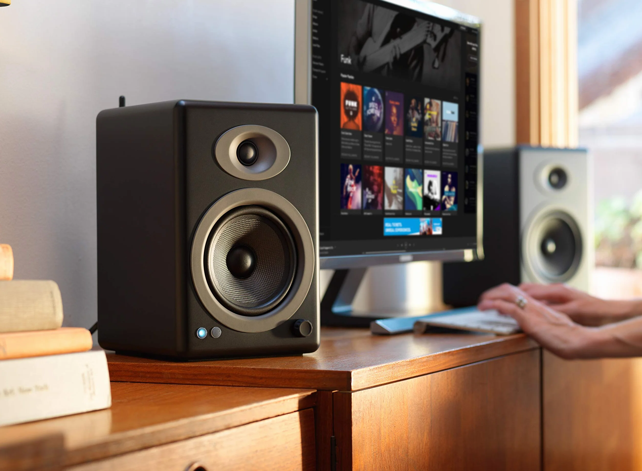 Audioengine Regallautsprecher - A5 Plus 150-W-Bluetooth-Lautsprecher für Heimkinos und Studios