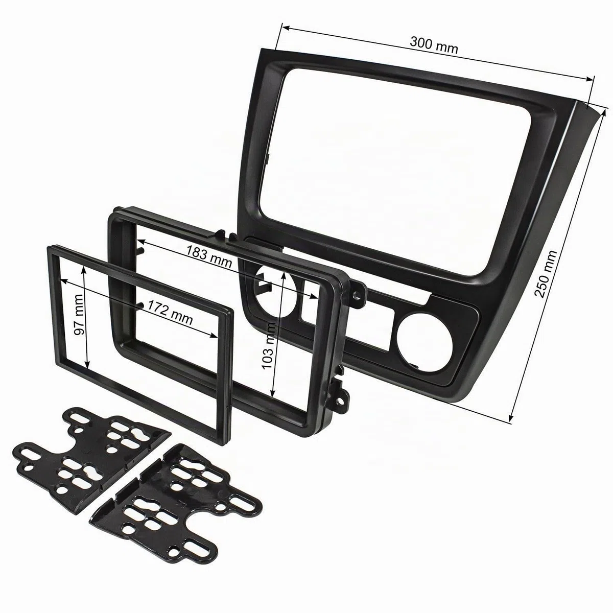tomzz Audio 2450-025 Doppel DIN Radioblende kompatibel mit Skoda Yeti 5L ab 2009 schwarz Fzg. mit Klimaautomatik
