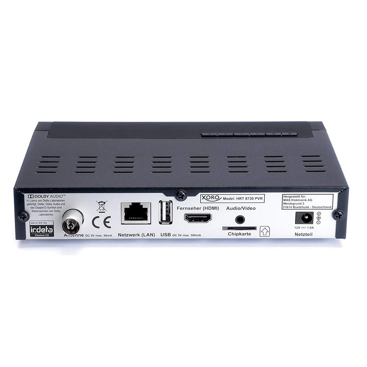 Xoro HRT 8730 KIT DVB-T2 Receiver (6 Monate FREENET TV) + aktive DVBT-2 Antenne + HDMI Kabel, HDTV, PVR Ready, USB Mediaplayer, schwarz