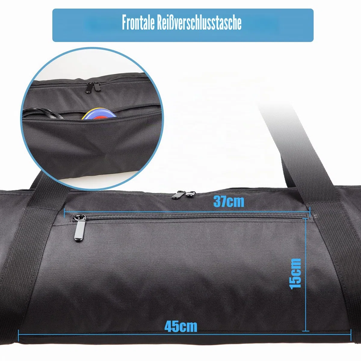 Stativtasche/Behälter Schaum 1680D Nylon mit Schultergurt tragen gepolstert - 47" 120cm x 20cm - Schwarz