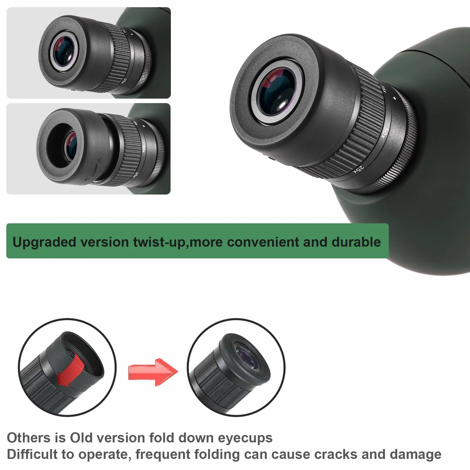 Spektiv mit Stativ 25-75x70,Spektiv Sportschützen HD IP67 Wasserdichtes BAK4 Porro Prism FMC Monokular Teleskop mit Smartphone Adapter für Bogenschießen, Vogelbeobachtung, Mond