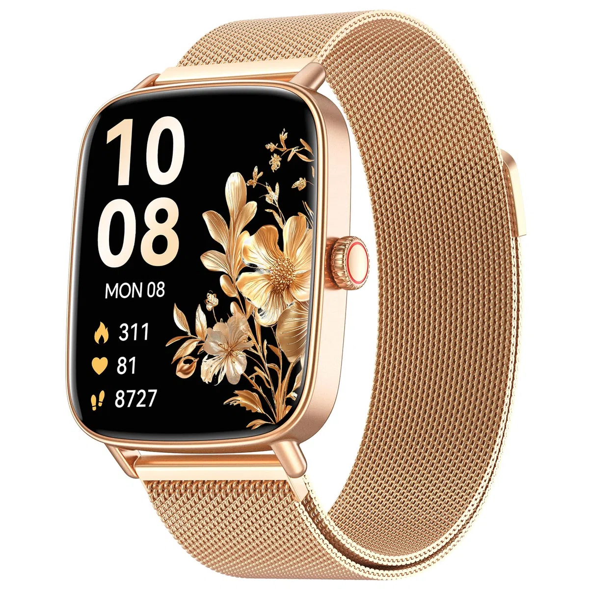 Smartwatch Damen mit Telefonfunktion 1.85" HD Herzfrequenz Schlafmonitor SpO2 Schrittzähler 110+ Sportmodi Fitnessuhr IP68 Wasserdicht Kompatibel iOS Samsung Android