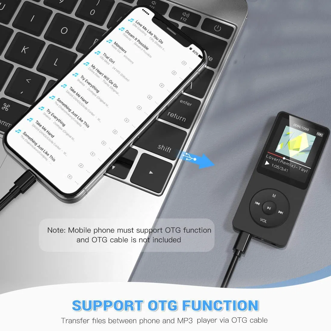 AGPTEK MP3 Player, 16GB verlustfrei MP3 mit 1,8 Zoll Bildschirm, 70 Stunden tragbare Musik Player mit Kopfhörer, FM Radio, Bilder, Aufnahmen, E-Buch, Schwarz