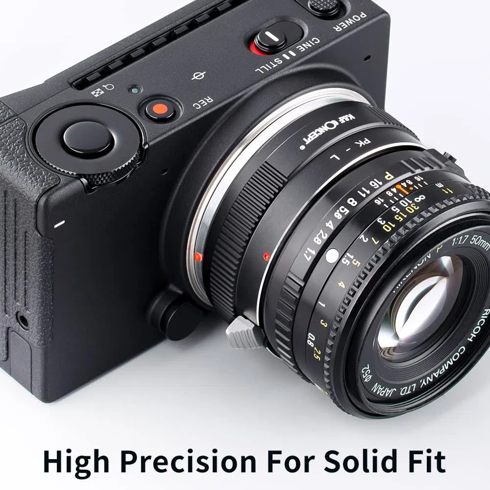 K&F CONCEPT Objektivhalterungsadapter PK-L Manueller Fokus, kompatibel mit Pentax K(PK)-Objektiven auf L-Mount-Kameragehäuse.