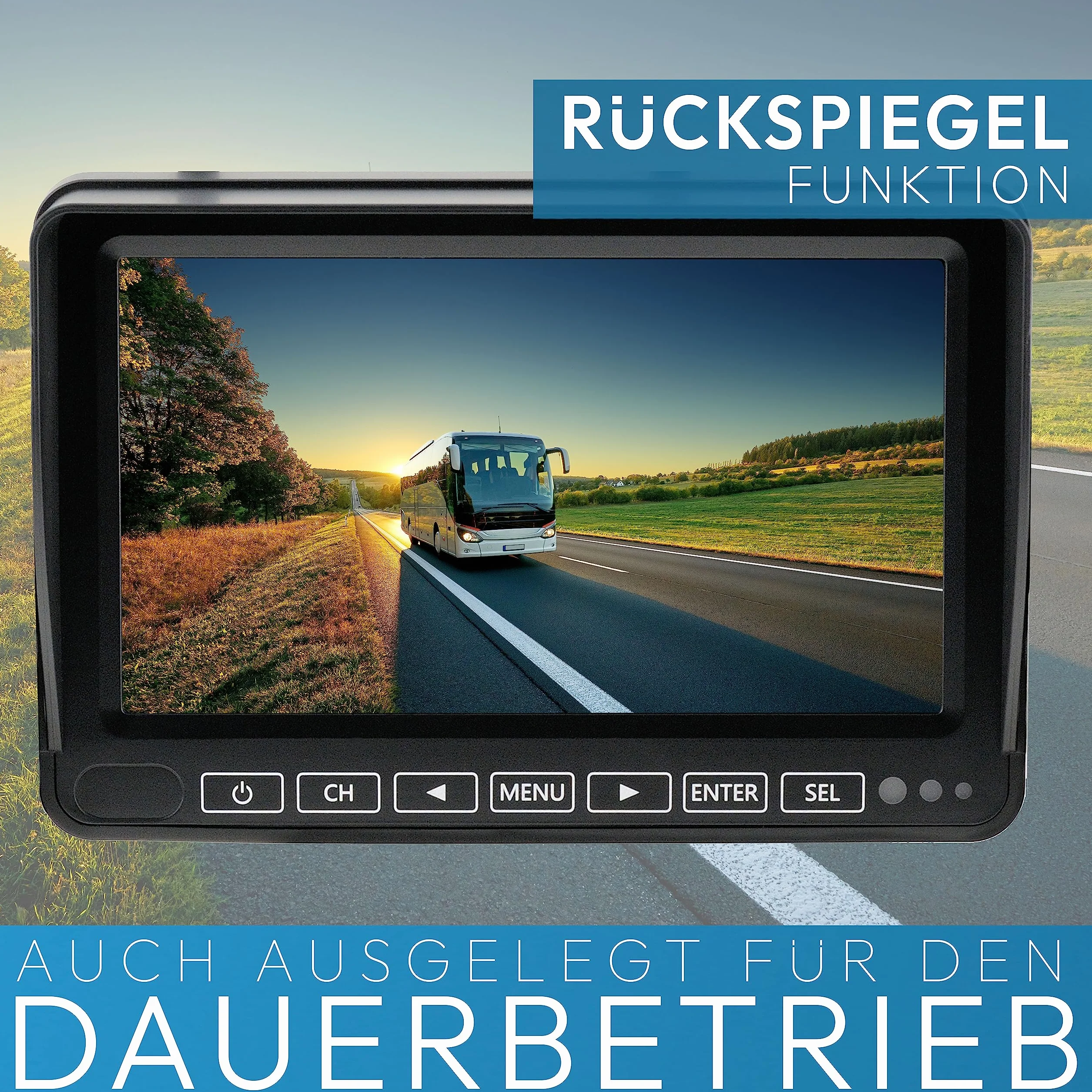 VSG24 Camper Rückfahrkamera Wohnmobil Wohnwagen Rückfahrsystem Nachtsicht Wetterfest 12V-24V Set Weiß