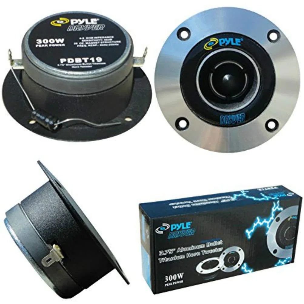 PAAR VON TWEETER PYLE PDBT19 VON 300 WATT RMS IST 600 WATT MAX VON 10,00 CM DI DIAMETER 4" UND 98 DB SENSIBILITY' MIT REDOUTE TIEFE NUR 3,90 CM