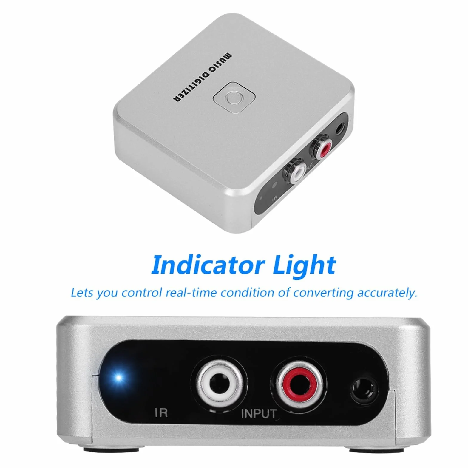 Audio Capture Box zum Konservieren Alter Musik, Analog-zu-MP3-Konverter, Aufzeichnungen von Kassetten oder LPs auf einem Flash-Laufwerk, tragbares Audio-Digitizer-System