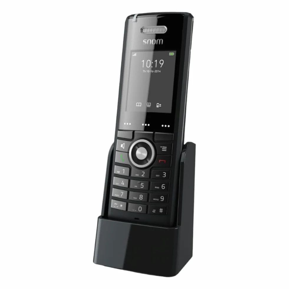 Snom M65 Professional DECT-Mobilteil (250 Stunden Standby, 2 Zoll 176 x 220 Pixel TFT, SW OTA-Upgrade, Vibrationsalarm, Gürtelclip, beleuchtete Tastatur), Schwarz, 00003969