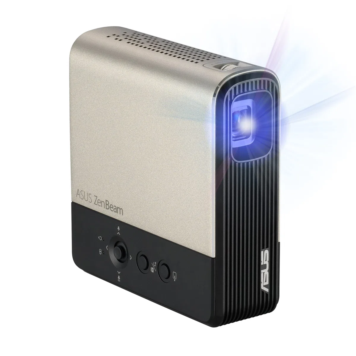ASUS ZenBeam E2 Mini-LED Projektor (Beamer, Auto-Portrait-Modus, 300 LED-Lumen, WVGA, kabellose Projektion, USB Typ-A. HDMI, 4 Stunden Akkulaufzeit)