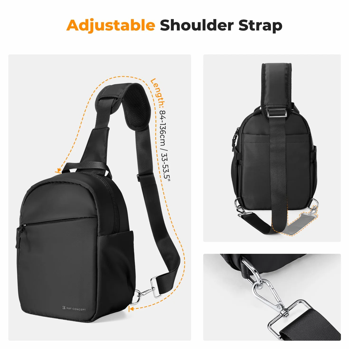 K&F CONCEPT Kameratasche, Kamera Sling Tasche Schultertasche Fotorucksack Klein, Wasserdichter Kamerarucksack, Verstellbarer Schultergurt Kamera Rucksack für DSLR/SLR Kamera Objektiv