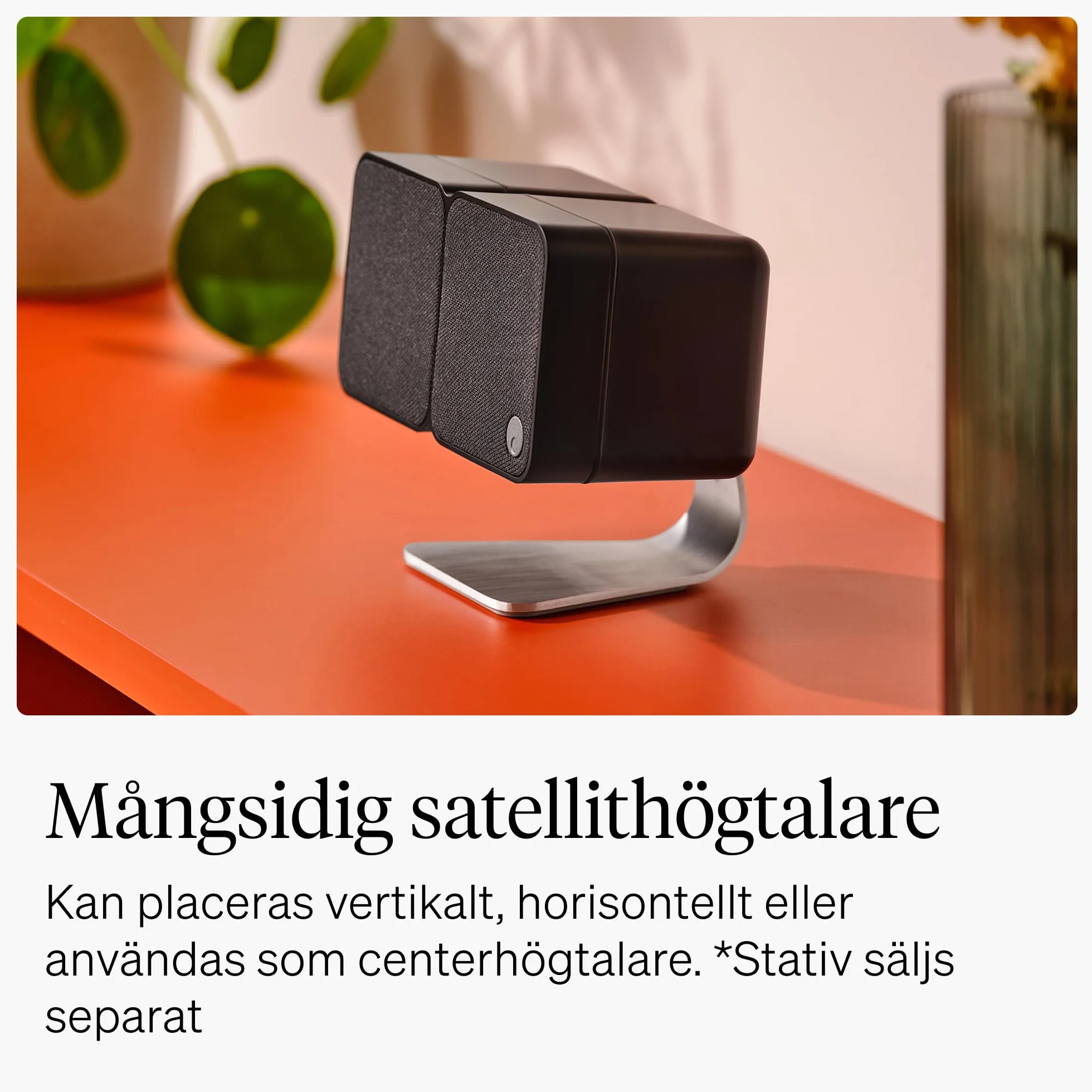 Cambridge Audio MSX 20 – Ultra-kompakte kabelgebundene Satellitenlautsprecher Regal/Desktop, Surround-Sound, BMR-Technologie, Schlüsselloch für Wand/Stativmontage - Verstärker erforderlich – Schwarz