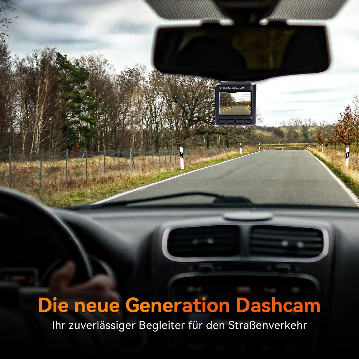 Rollei Dashcam 402 mit GPS und G-Sensor | Rechtskonforme Autokamera vorne | 1080p Full-HD | Auto-Kamera zur Überwachung und Parküberwachung | Dash Cam Video-Registrator mit Loop Funktion
