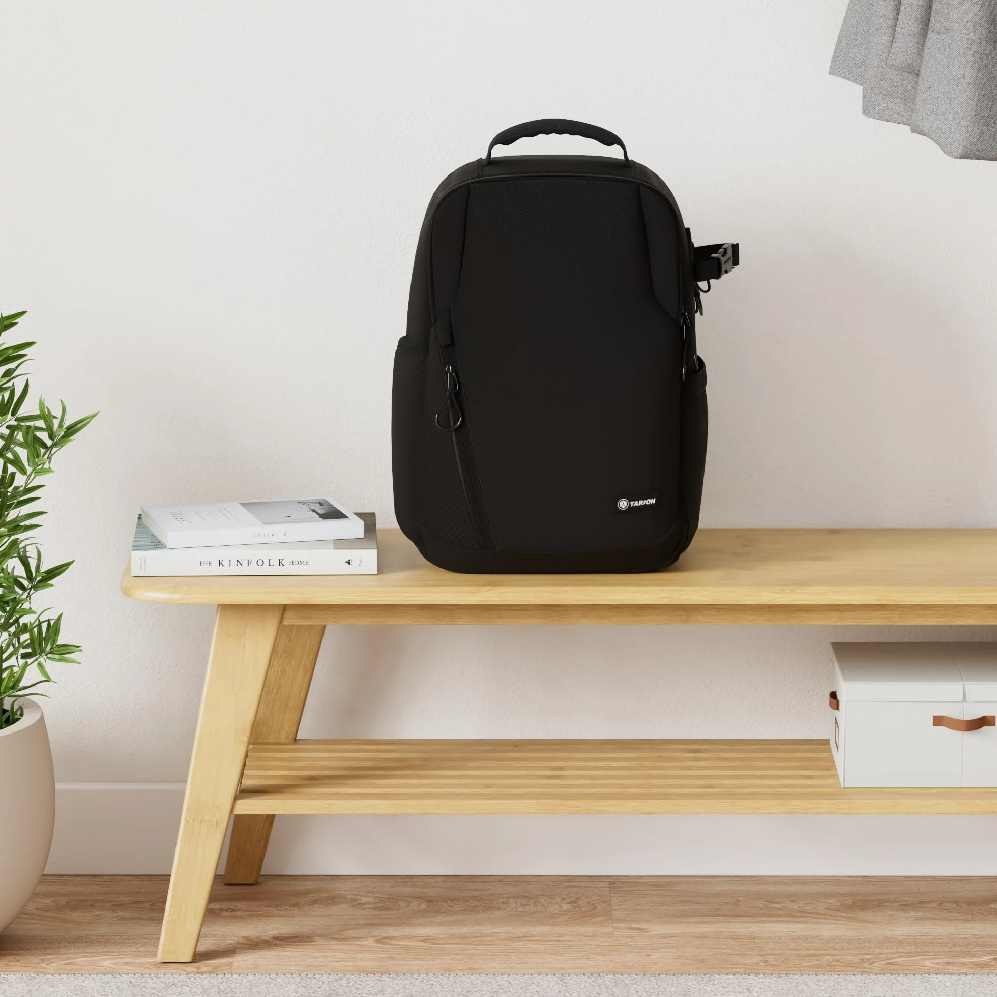 TARION Kamerarucksack Wasserdicht Fotorucksack SLR Kameratasche Kamera Rucksack mit 14 Zoll Laptopfach und Regenschutz für Spiegelreflexkameras-Schwarz