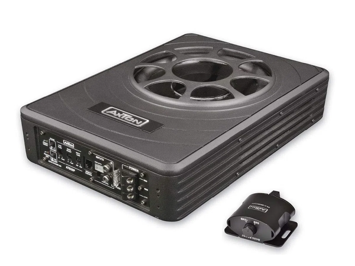 AXTON ATB20P – 20 cm Underseat-Aktivsubwoofer, aktive Bassbox, 150 W RMS | Flacher 8" Untersitz-Aktivsubwoofer mit integriertem Verstärker, Bassbox für PKW & Wohnmobile