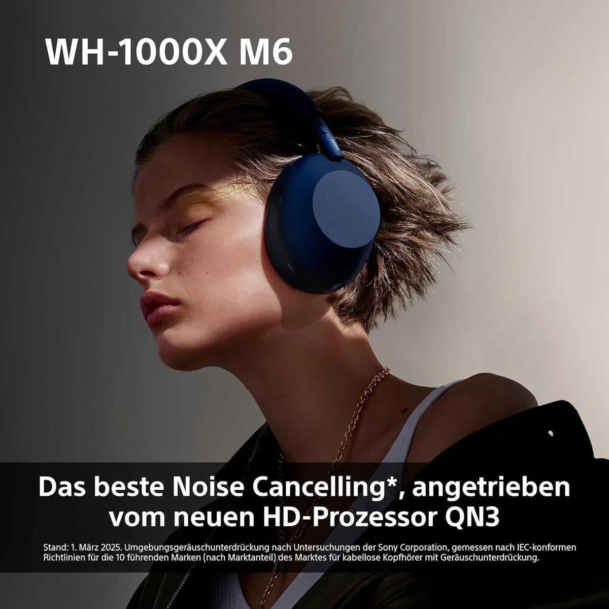 Sony WH-1000XM6 kabellose Noise Cancelling-Kopfhörer, Signature Hi-Res Sound, Bluetooth-Kopfhörer, Komfort, faltbares Design, magnetische Tragetasche, 30 Std.-Akku NC An, iOS & Android - Schwarz