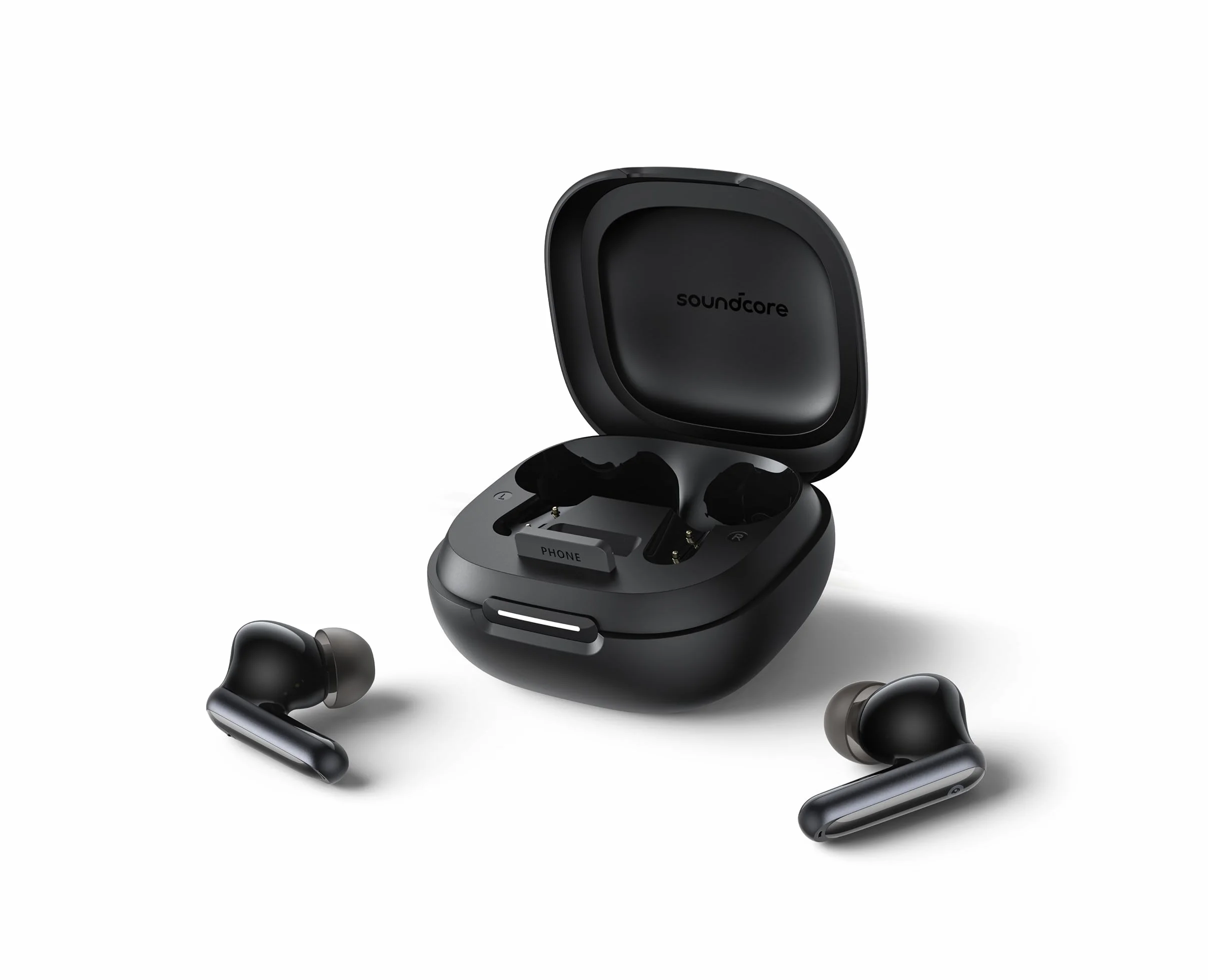 soundcore P40i by Anker, Wireless Earbuds mit Noise Cancelling, Adaptive Geräuschunterdrückung, BassUp, 60h Spielzeit, 2-in-1 Hülle und Smartphone-Ständer, IPX5, kabelloses Aufladen, Bluetooth 5.3