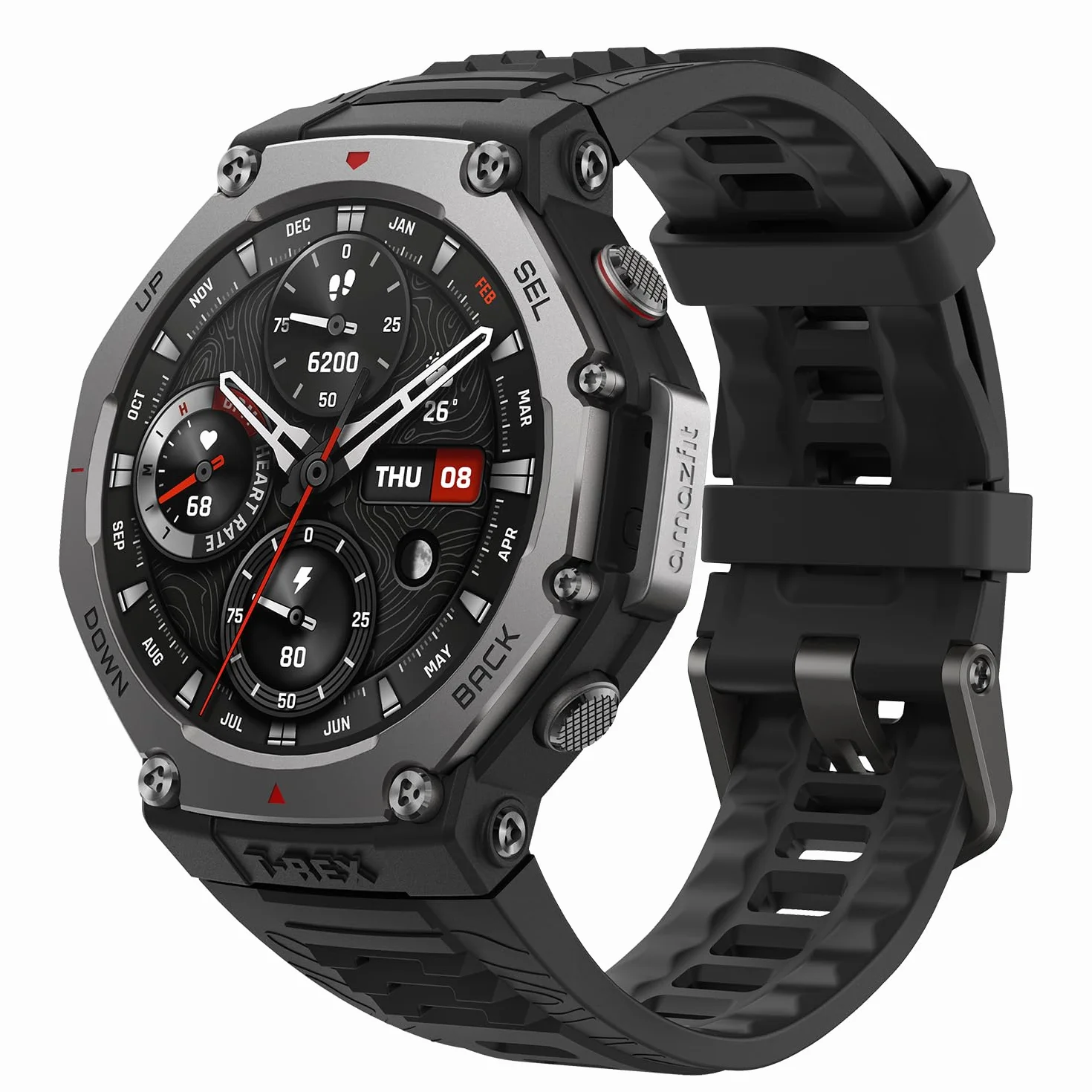 Amazfit T-Rex 3 Outdoor Smartwatch 48mm AMOLED Display, Offline Karten & Navigation, Dual Band GPS, 27 Tage Akkulaufzeit, NFC Zahlung, 170+ Sportmodus, 45m Freitauchen