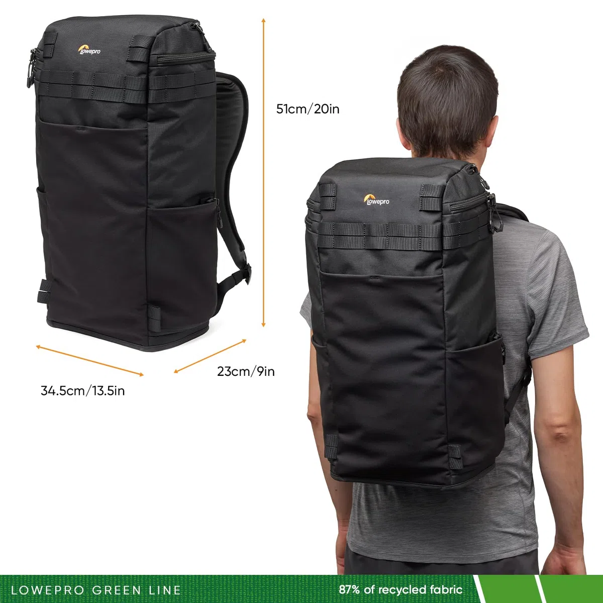 Lowepro ProTactic Lite BP 250 AW III Laptop-Rucksack, Zugriff Oben u. seitlich, Profi-Kameratasche, DSLR/Drohnen/spiegellose Kameras, bis zu 16" Laptop, Regenhaube, für Foto-/Videografen, Volumen 30l