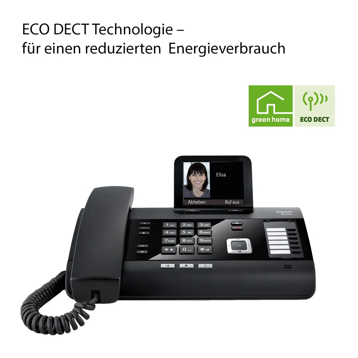 Gigaset DL500A - schnurgebundenes Telefon mit Anrufbeantworter - Büro und Haustelefon mit großem 3,5" Farbdisplay & brillantem Klang - Link2Mobile, erweiterbar mit bis zu 6 DECT-Mobilteilen, schwarz