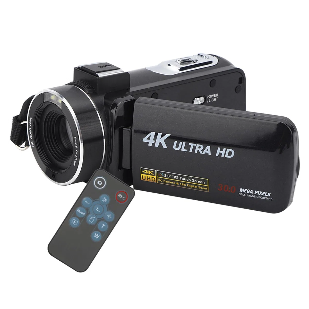 Video, Digital, 17 X 14 X 10, 4K, Verwacklungsfrei, Hochauflösendes Digitales Video, 18-facher Zoom, 3-Zoll-IPS-Touchscreen-Kameras Fotovideos