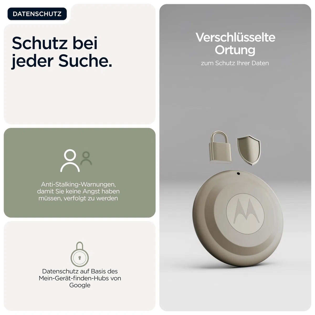 Motorola Moto Tag – Smart Tracker, 1er Pack (Android- und iOS-kompatible, Bluetooth 6.0, IP67 Wasserschutz, Finder für Schlüssel, Gepäckstücke und vieles mehr), Pantone Laurel Oak